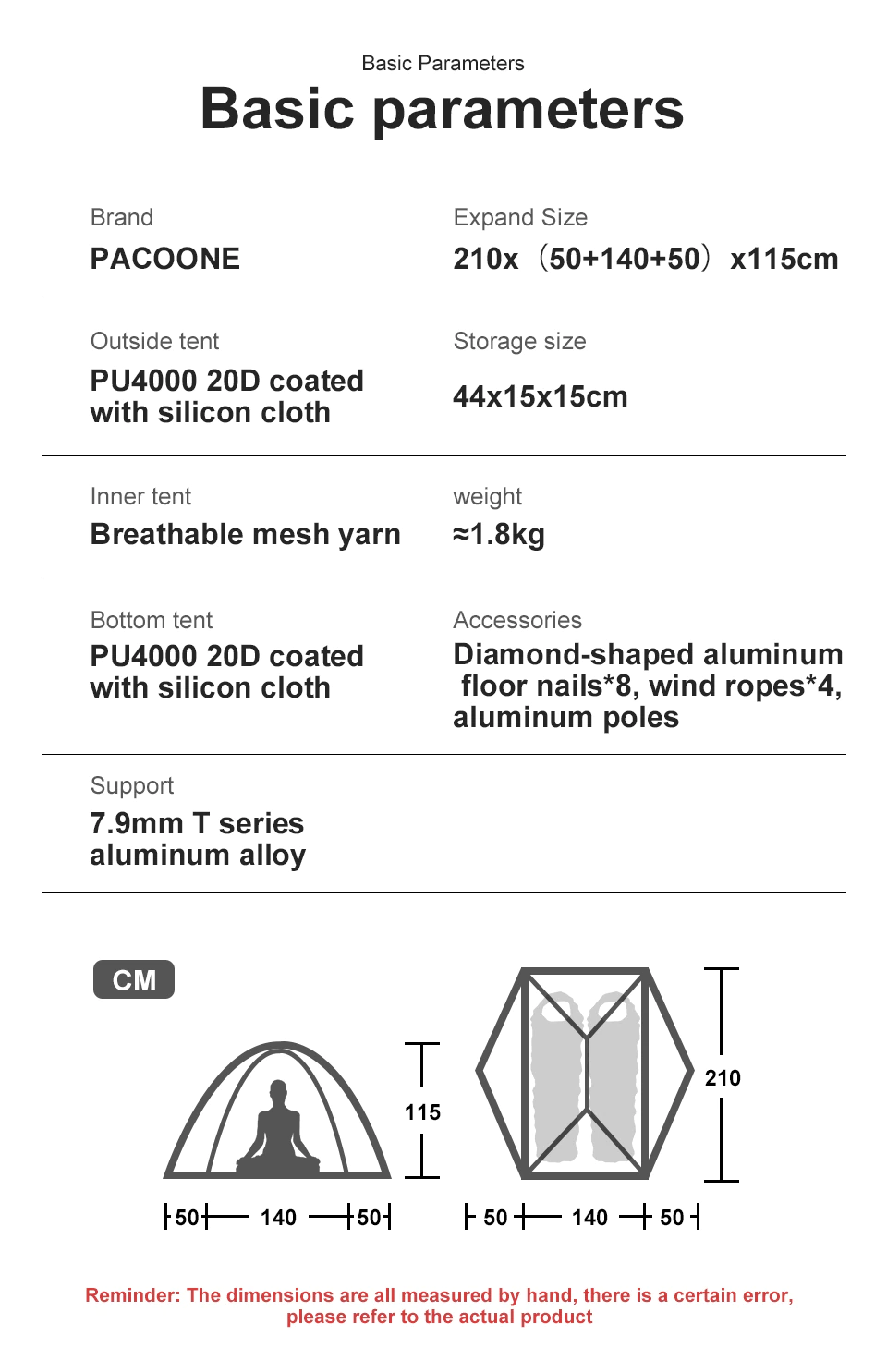 Cheap Goat Tents PACOONE Ultralight 20D Nylon Camping Tent Portable Backpacking Cycling Tent Waterproof Outdoor Hiking Travel Tent Beach Tent New   